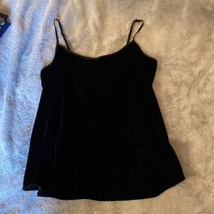 Velvet tank with adjustable straps